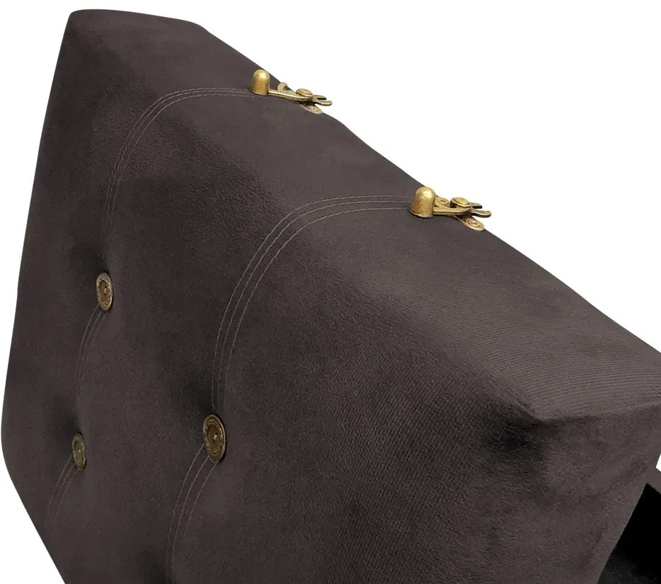 Puff Baú Decorativo Caribe 50x40cm Suede Marrom - Sheep Estofados - Marrom