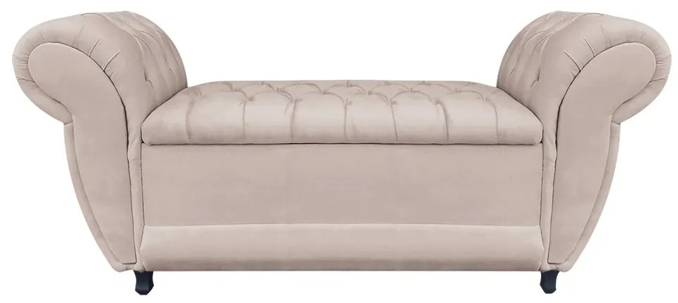 Recamier Baú Londres 1,20 m Suede D'Rossi - Bege