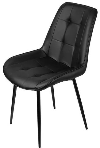 Cadeira Lounge Courino Preto com Costura Quadriculada - 50021 Sun House
