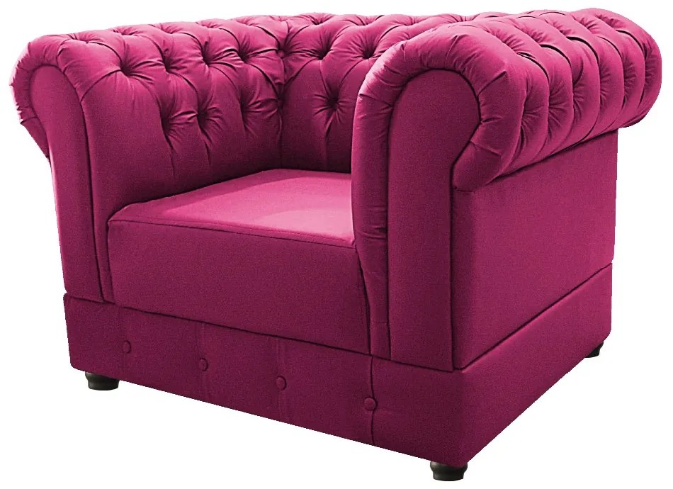 Kit Poltrona e Namoradeira Chesterfield Ana Suede Pink - ADJ Decor