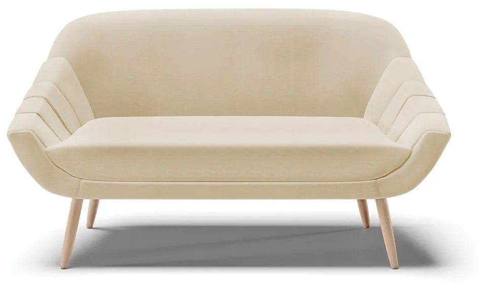 Kit 01 Namoradeira 02 Lugares e 02 Poltronas Giovana Linho Areia A27 Pés Palito Natural - D'Rossi