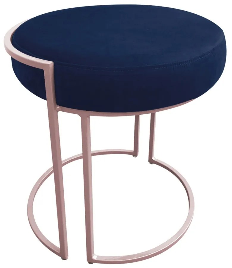 KIT 02 PUFF LOVE SUEDE BASE ROSE DROSSI - Azul Marinho
