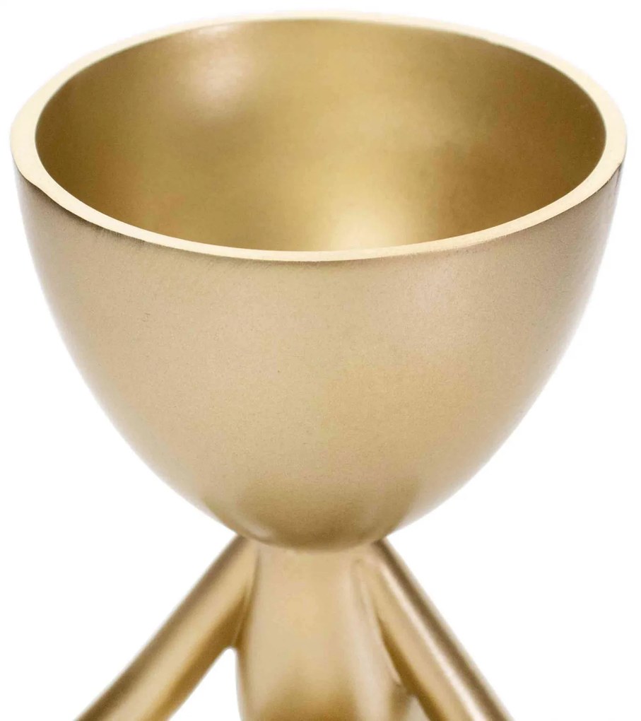Vaso Decorativo Bob Robert Plant em Poliresina Dourado 14,5x11x10 cm - D'Rossi