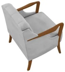 Poltrona Decorativa para Sala de Estar Capitonê Lapa Z32 Veludo Cinza