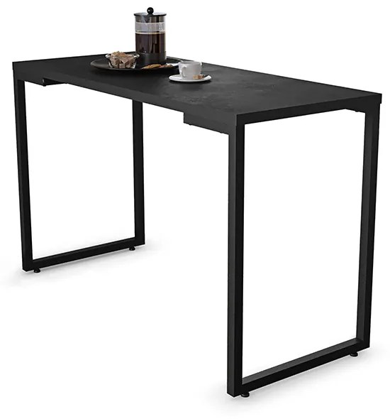 Mesa de Cozinha Industrial Porto Preto 120 cm com 02 Banquetas Manu Corino Preto - D'Rossi