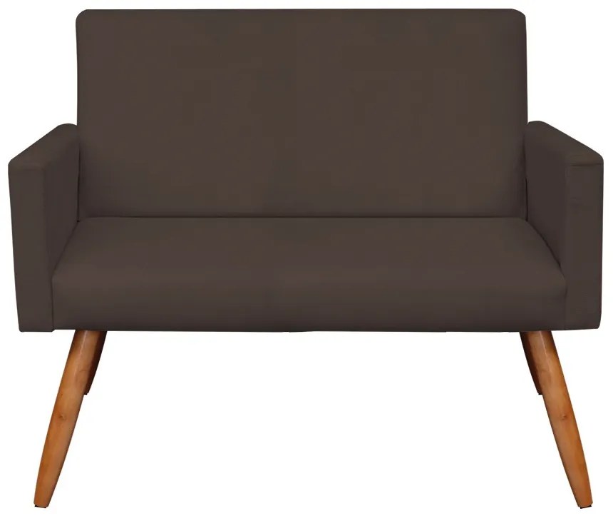 Namoradeira Larissa Suede Marrom Pés Palito Castanho D'Rossi