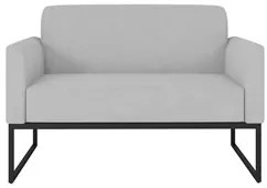 Poltrona Namoradeira 2 Lugares Base Industrial Preta Maressa S10 Suede