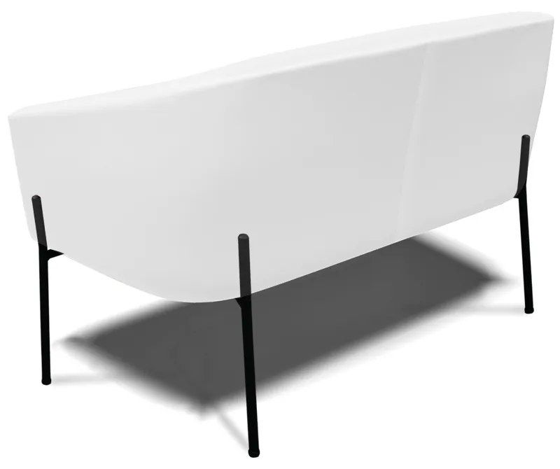 Namoradeira e 2 Poltronas Pé de Ferro Preto Stella Sintético D03 - D'Rossi - Branco