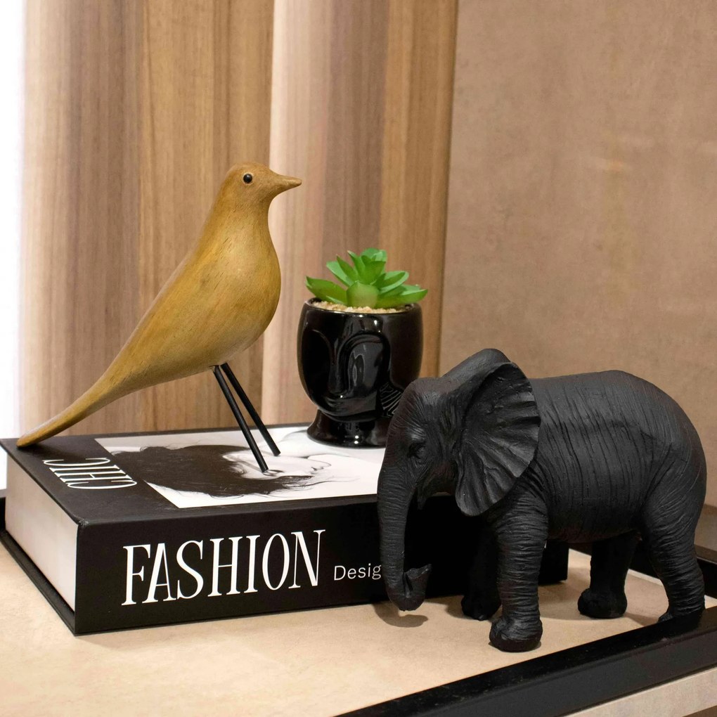 Escultura Decorativa Elefante Em Poliresina 14x17 cm M02 - D'Rossi