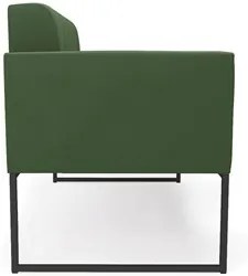 Sofá Namoradeira Base Industrial Preto Ana Suede Verde - Ibiza