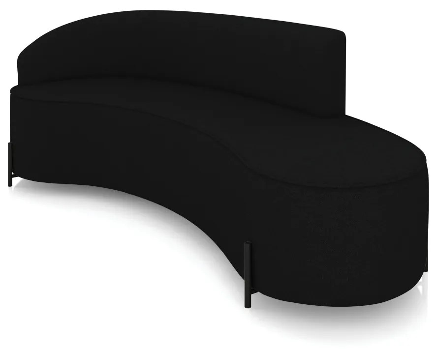 Sofá 4 Lugares Orgânico 220cm Pé Ferro Preto Morgan Linho D03 - D'Rossi - Preto