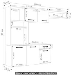 Armário de Cozinha Compacta 180cm Maxyn Cinamomo/Grafite A15 - Mpozena