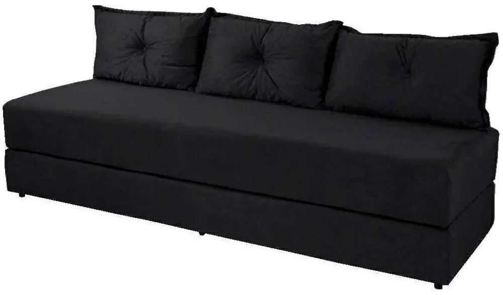 Sofá Cama Bicama 3 Lugares Casal Sofanete Suede Orthovida (Violeta, Liso)