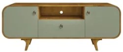 Rack Bancada Para TV 55 Pol 156cm Demi Naturalle/Pistache B02 - Mpozen