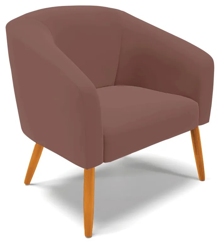 Poltrona Decorativa Pé Palito Castanho Stella Veludo D03 - D'Rossi - Rose