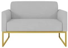 Poltrona Namoradeira 2 Lugares Base Industrial Dourada Maressa S10 Sue