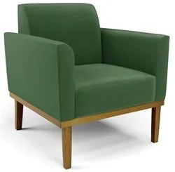Sofá Namoradeira e 2 Poltronas Base Madeira Castanho Maressa Suede Ver