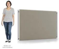 Cabeceira Cama Box Casal Queen 160cm Oscar Z37 Suede Bege - Mpozenato