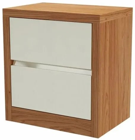 Mesa Cabeceira Dynamo 2 Gaveta Freijó com Off White - 57712 Sun House