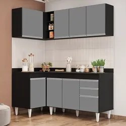 Armário de Cozinha Modulado de Canto Direito 4 Peças CP38 Balcão com T