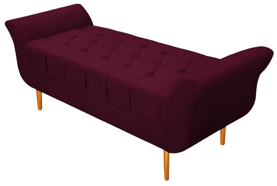 Recamier Estofado Ari 160 cm Queen Size Suede Bordô - ADJ Decor