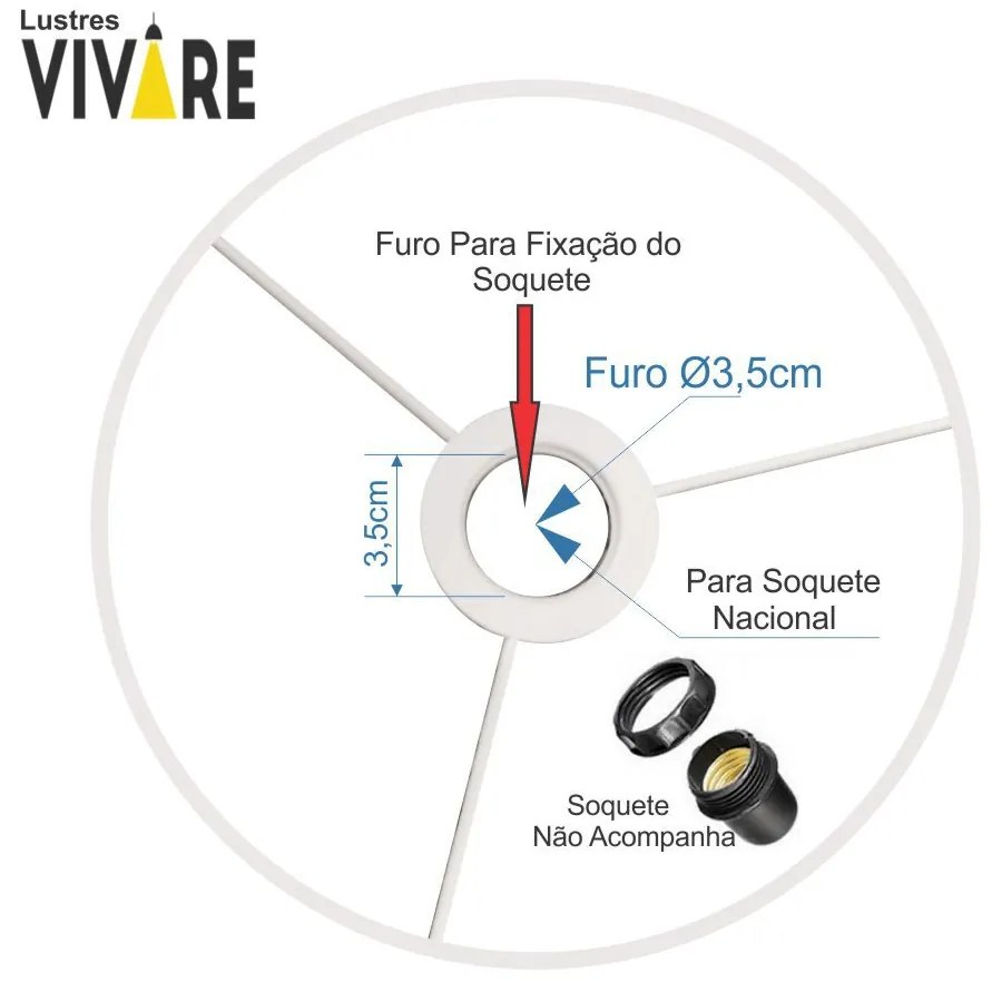 Cúpula Abajur Cilíndrica Cp-7028 Ø60x30cm Rustico Bege