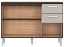 Armário de Cozinha Compacta com Balcão e Tampo 244cm Livy P11 Chocolat