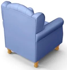 Poltrona de Amamentação com Pés de Madeira Lucy Z39 Sintético Azul - M