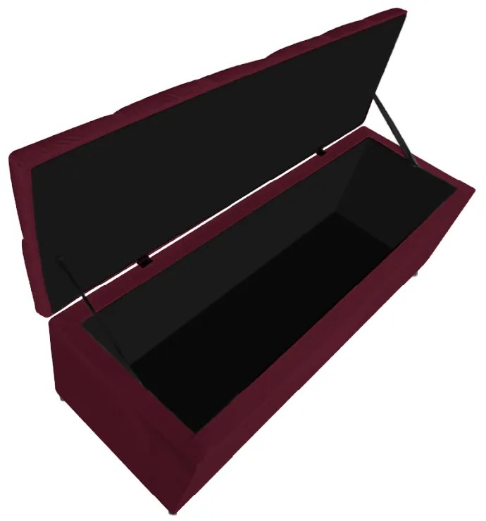 Calçadeira Estofada Liverpool 160 cm Queen Size Suede Bordô - ADJ Decor