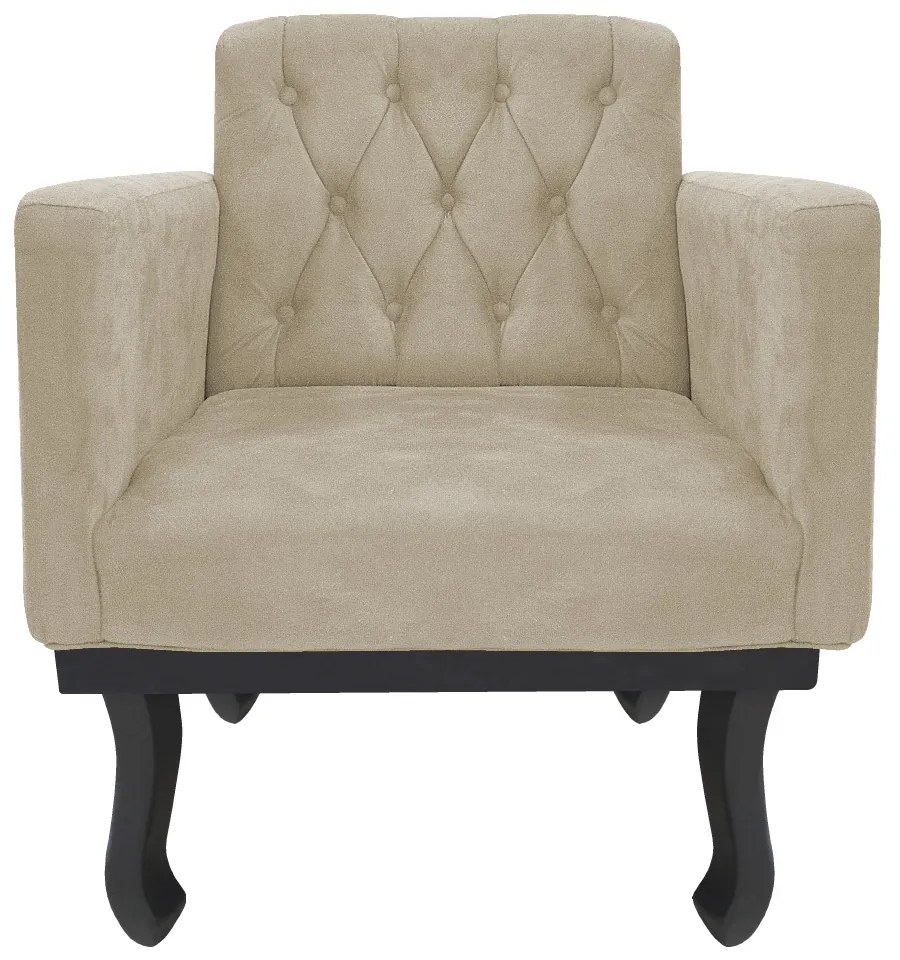 Kit Diva Recamier Azura 140cm Lado Direito e 02 Poltronas Classic Suede - ADJ Decor