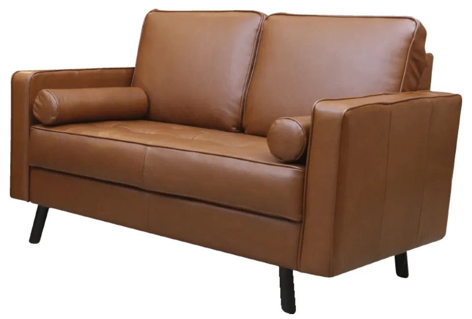 Conjunto Sofá de Couro 2 e 3 lugares Vancouver M06 Cor Conhaque 457 - ADJ DECOR