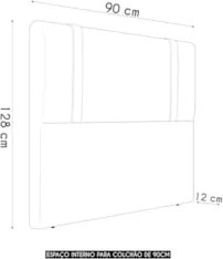 Cabeceira Cama Box Solteiro 90cm Estofada Glory Boucle Bege Z04 - Mpoz