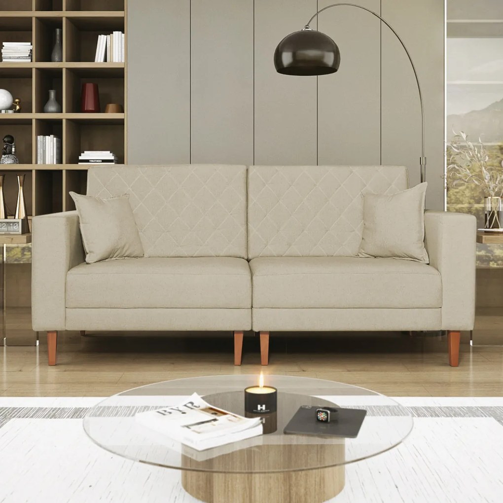 Sofá 03 Lugares Living Ponza Suede