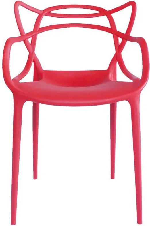 Cadeira Externa de Plástico Reciclável Decorativa Amsterdam Vermelho L15 - Gran Belo