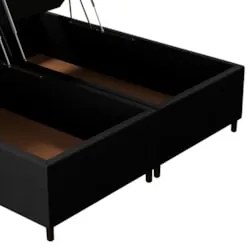 Base Cama Box Baú Casal Queen 158cm Hit Z04 Suede Preto - Mpozenato