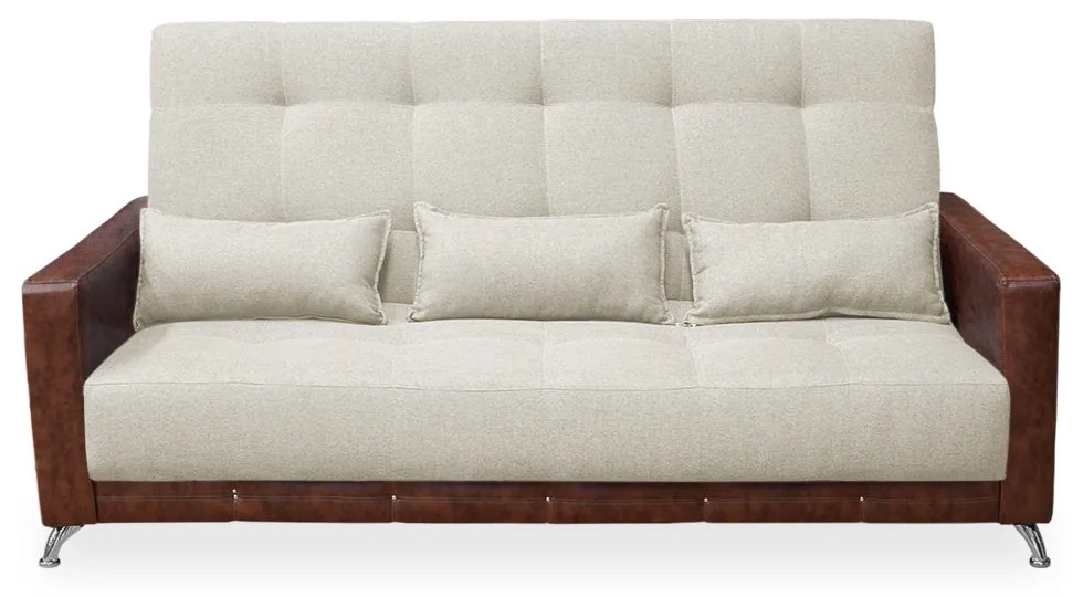 Sofá-Cama 2,00 m  3 Lugares Luxury - Linho Bege Compose Whisky