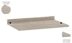 Tampo Para Balcão de Cozinha 120cm Mirella Quartzo Bege L01 - Mpozenat