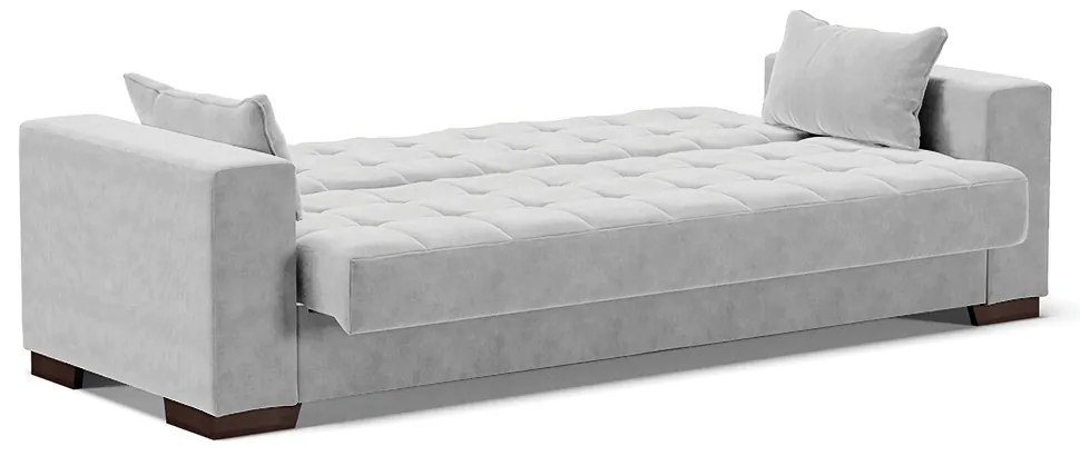 Sofá Cama 02 lugares Lisboa Suede Pés de Plástico - Cinza