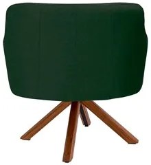 Poltrona Decorativa Giratória Base Giromad Madeira Jade C-117 Linho Ve