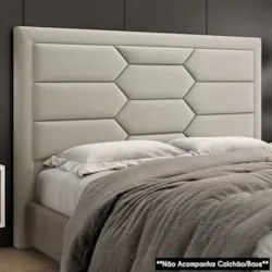 Cabeceira Cama Box Casal King 195cm Texas Z37 Veludo Bege - Mpozenato