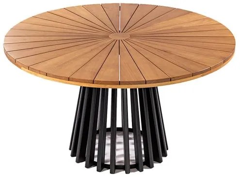 Mesa de Jantar Tune Base Preta Tampo Mel 140cm - 72493 Sun House