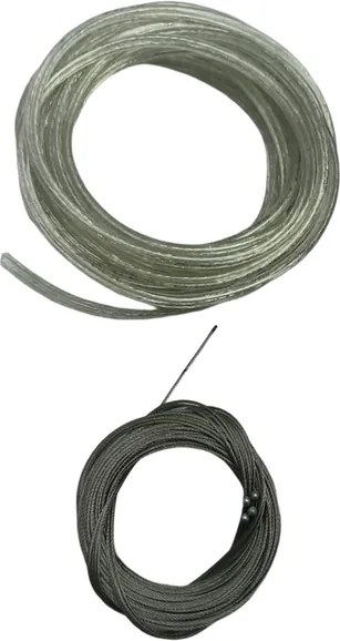 Kit Cabo De Aco Prata Com 5 Metros De Fio E 4 Prensas