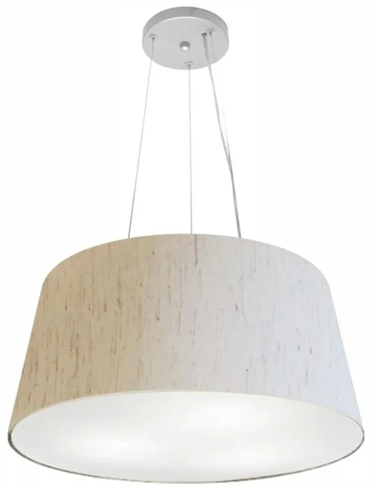 Lustre Pendente Cone Md-4048 Cúpula em Tecido 21/50x40cm Linho Bege - Bivolt