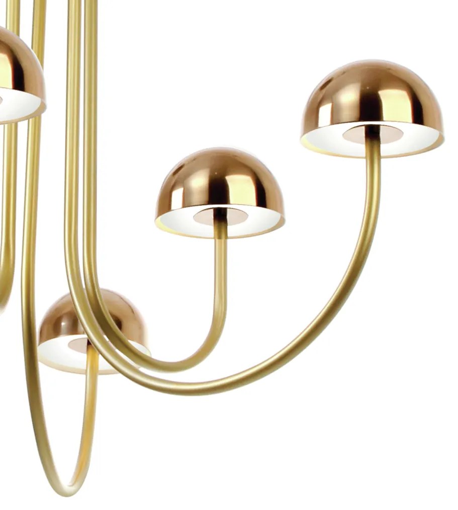 Plafon Mushroom 79X86X82Cm Metal Alumínio 18Xg9 - Old Artisan Plf-5834... (ROSE FOSCO / COBRE BRILHO)