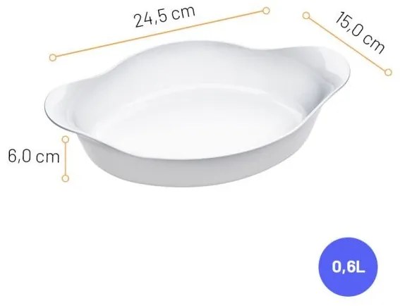 Assadeira Oval Marinex Opaline 600ml