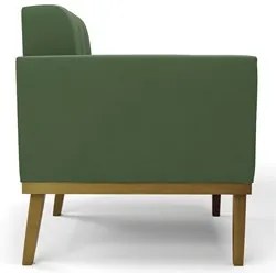 Poltrona Base Madeira Castanho Kit 2 Ana Suede Verde - Ibiza