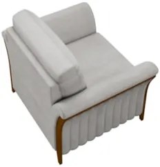 Poltrona Decorativa Sala de Estar 102cm Pés Madeira Roya Z32 Veludo Ci
