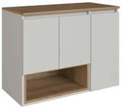 Gabinete Banheiro 80cm Para Cuba 3 Portas Eros Mel/Arenas F10 - Mpozen