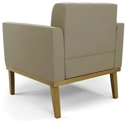 Poltrona Base Madeira Castanho Kit 2 Ana Suede Marrom RT - Ibiza