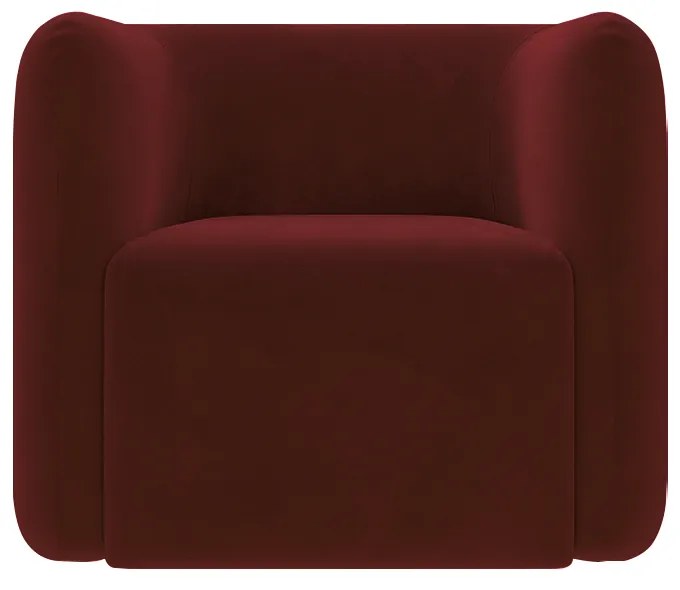Poltrona Decorativa Sala de Estar Trinidad Base Fixa Veludo Bordô G33 - Gran Belo